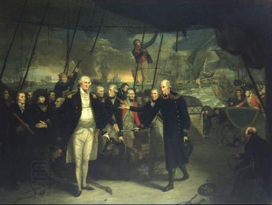 Daniel Orme Duncan Receiving the Surrender of de Winter at the Battle of Camperdown, 11 October 1797 China oil painting art